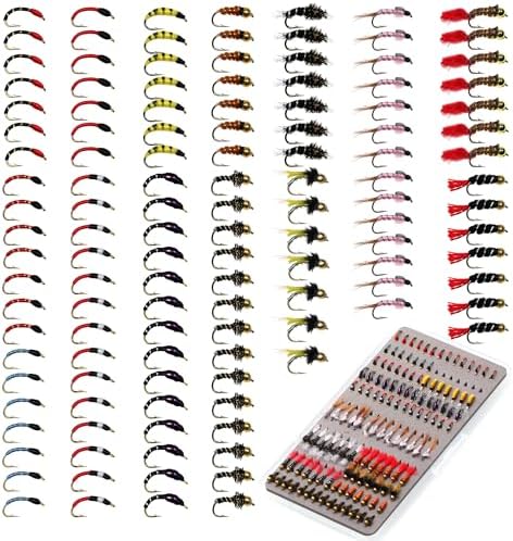Fly Fishing Flies Assortment, 147pcs/133pcs/126pcs Fly Fishing Lures, Dry/Wet/Nymph/Streamer Flies, Trout/Panfish/Bass Fishing by ICERIO