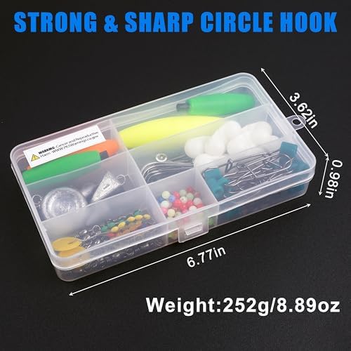 Catfishing Tackle Making Kit Catfish Surf Fishing Rig Fish Finder Santee Cooper Rigs with Peg Floats Circle Hooks Leader Rig Swivels Pyrmids Weights Sinker Slides - Image 5