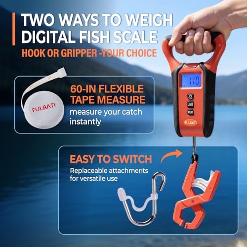 Fish Scale Floating Waterproof with Lip Grip, 110 lb Capacity Backlit LCD - Image 7