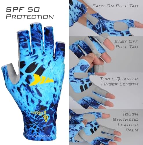 KastKing Sol Armis UPF50+ Fingerless Fishing Gloves, Men and Women - Image 3