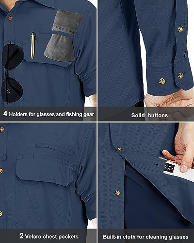 33,000ft Men's Long Sleeve Sun Protection Shirt UPF 50+ UV Quick Dry Cooling Fishing Shirts for Travel Safari Camping Hiking - Image 5