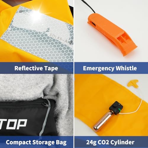 Owntop Manual Inflatable Belt Pack, Adults Swim Jacket with Blowpipe & Whistle, 24g CO2 Cylinder Included, Low Profile for Kayaking, Fishing, Paddle Sports - Image 6
