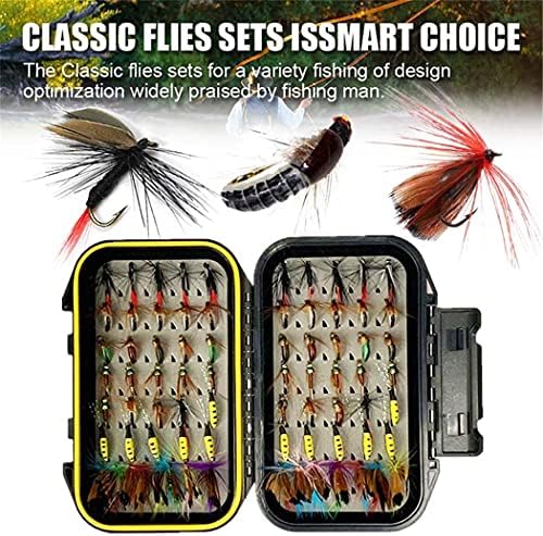 OutdoorFishing Fly Fishing Flies Kit Fly Assortment Trout Bass Fishing with Fly Box, 33/48/72/100/114/148pcs with Dry/Wet Flies, Nymphs, Streamers, Popper - Image 3