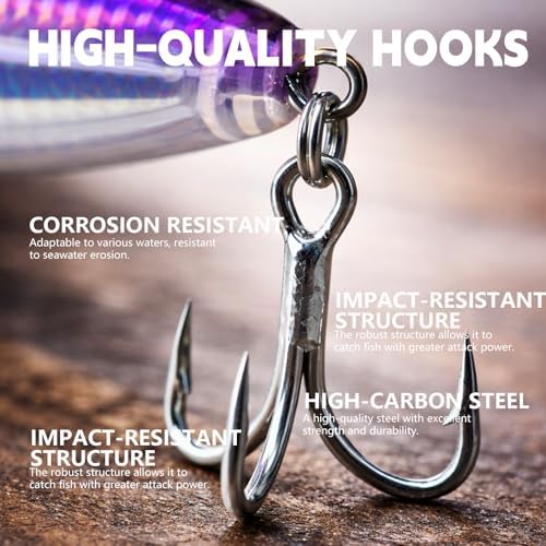 6.2 Inch 2.73 oz Saltwater Topwater Popper Fishing Lures with 3/0 4X Strengthened BKK Treble Hooks, Through-Wire for Strength & Durability, Target GT, Tuna, Sea Bass, Marlin - Image 5