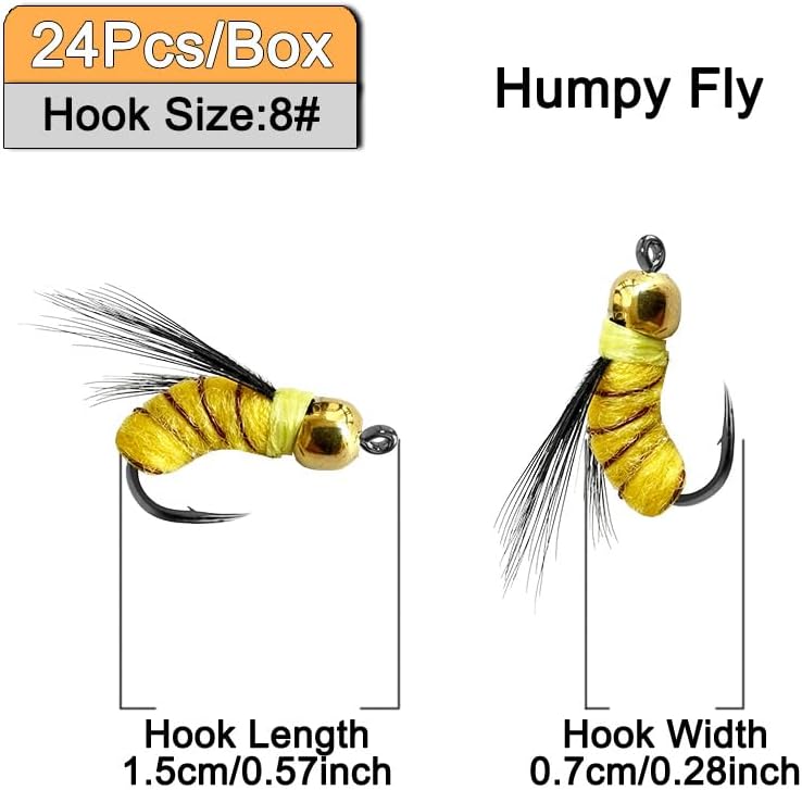 24Pcs Fly Fishing Flies Trout Lures Fishing Tackle Fly Fishing Flies with Boxed Trout Bass Artificial Fish Bait - Image 2