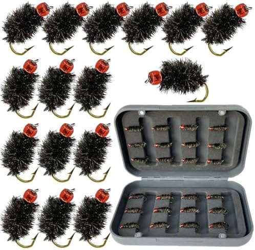 24Pcs Fly Fishing Flies Trout Lures Fishing Tackle Fly Fishing Flies with Boxed Trout Bass Artificial Fish Bait by Qievcrme