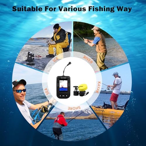Kayak Portable Fish Finder Wired Handheld Fish Depth Finder Boat Fishfinder - Image 5