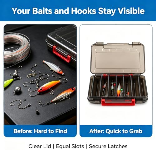Small Double Sided Fishing Tackle Box Organizer - Image 6