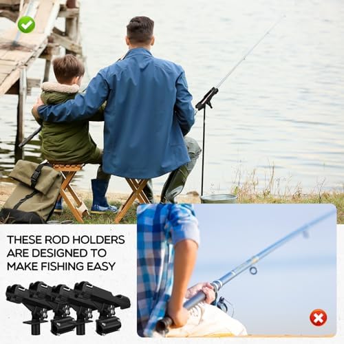 Liliful 4 Pcs Fishing Rod Holder for Boat - Image 2