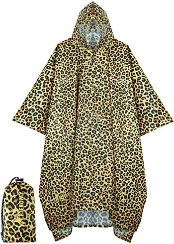 PTEROMY Hooded Rain Poncho for Adults, Reusable Waterproof Raincoat by PTEROMY
