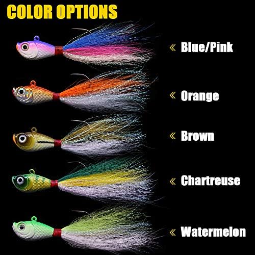 Bucktail-Jigs-Saltwater-Hair-Jigs-Head -Fishing-Lures-Assorted Kit - Image 4