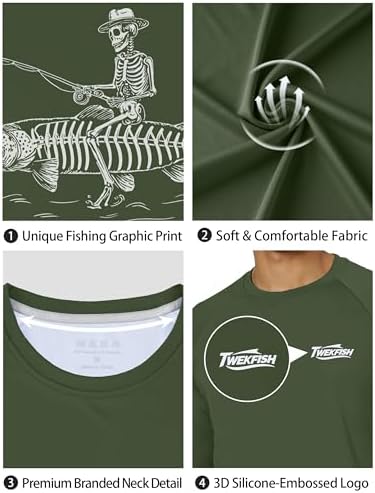 Men's UPF 50+ Sun Fishing Shirt, Long Sleeve UV Protection Tee, Quick Dry Rash Guard for Outdoor Swim Hiking - Image 5