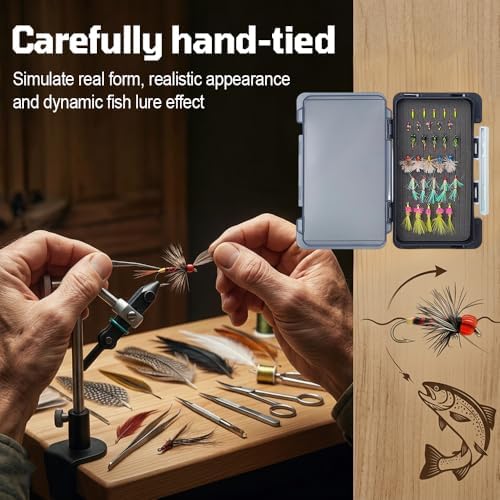 20Pcs Fly Fishing Flies, Assorted Dry Wet Nymphs Lures for Trout Bass - Image 2
