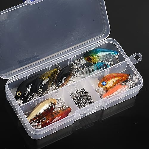 Realure 9 Pcs Minnow Bass Fishing Lures Set with Swivels, Wobbler Crankbaits with Treble Hooks, Sea Fishing Lures for Bass, Pike, Trout, Perch Lures, Hard (Mixed Colors) - Image 2