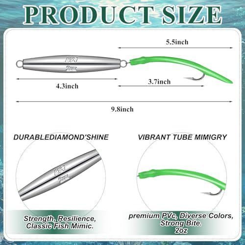 6 Pcs 2oz A17 Diamond Jigs Saltwater Fishing Lures Flat Metal Jigging Spoon Baits for Surf Fishing Bottom Bouncing Sinking Casting Vertical Ocean Lures for Bluefish Striper Tuna Freshwater - Image 2