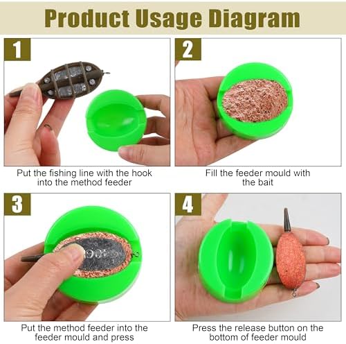Carp Fishing Method Feeders Set 4 Inline Method Feeders with 1 Quick Release - Image 6