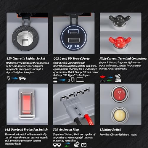 SUNAPEX Trolling Motor Smart Battery Box PRO 12V/24V Marine Power Center - Image 4