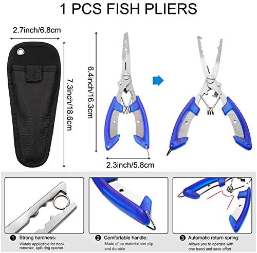 Honoson Fishs Hook Remover Tools Kit Include 1 Pcs Handheld Digital Fish Scale and Fishing Hook Remover Tool and Fish Lip Gripper and Fishing Plier with Sheath and 2 Pcs Fishs Tool Lanyards - Image 5