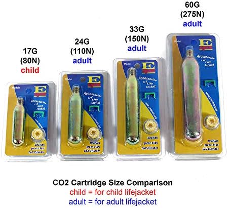 Premium CO2 Cartridge for Life Jacket - Auto Version CO2 Rearming Kit Cylinder Tank Canister for Inflatable Lifejacket Life Vest Life Belt Pack PFD CO2 Replacement Refill Size 17G 24G 33G 60G Gram - Image 2