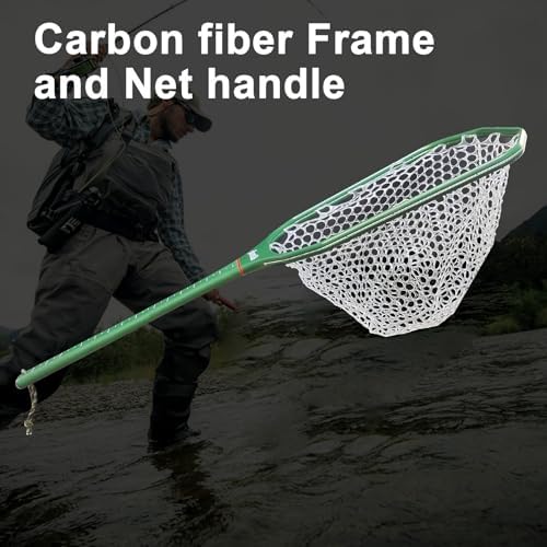Aventik Fly Floating Fishing Net Carbon Fiber Landing Trout Net Light Weight Clear Rubber Ghost Net Catch & Release - Image 2