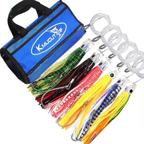 Set 6 Pcs Saltwater Trolling Lure 6.5/7/9 inch Marlin Deep Sea Fishing Bait by kmucutie