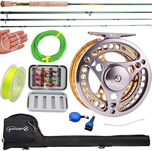 Sougayilang Fly Fishing Rod Reel Combos with Lightweight Portable Fly Rod and CNC-machined Aluminum Alloy Fly Reel,Fly Fishing Complete Starter Package by Sougayilang