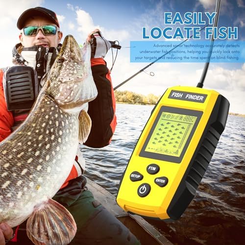 Portable Sonar Alarm Fish Finder with Sonar Transducer and LCD Display, for Kayak Fishing Boat Fishing Ice Fishing - Image 2