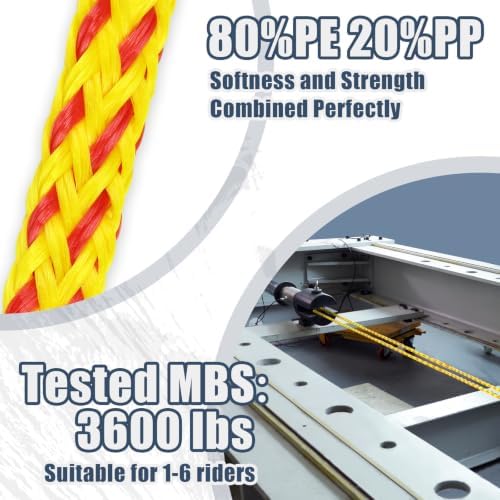 Boat Tow Rope 60ft 1-6 Riders, Floating Ropes for Towable Tubes - Image 3