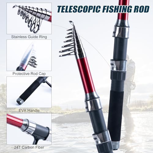 Goture 2-Pack Fishing Rod and Reel Combo with Carrier Bag,1.8M-2.7M - Image 2