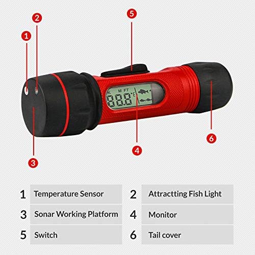 Depth Finder with Temperature Portable Ice Fish Finder Contour Readout Fish Depth Finder Handheld Fishfinder Depth Readout LCD Display Fish Detector Device Lake Sea Boat Kayak River Fishing - Image 6