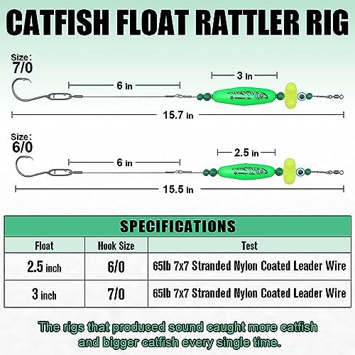 Catfish-Rig-for-Bank-Fishing-Catfishing-Tackle-Floats-with-Rattler-Santee Cooper Rig Equipment - Image 4