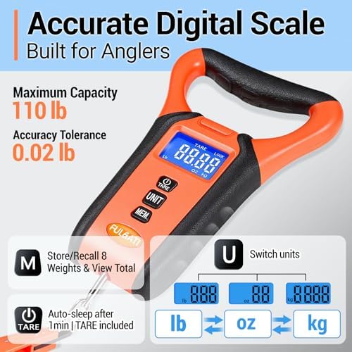 Fish Scale Floating Waterproof with Lip Grip, 110 lb Capacity Backlit LCD - Image 2
