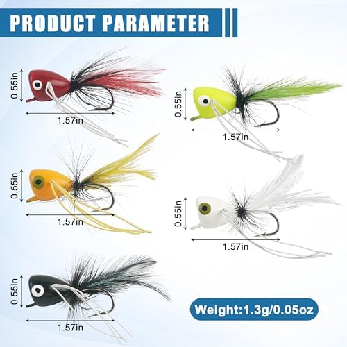Fly Fishing Lures Poppers Flies Panfish Bluegill Bass Flies Bugs Lures Dry Flies Wet Flies Popper Lures 12/15pcs - Image 3