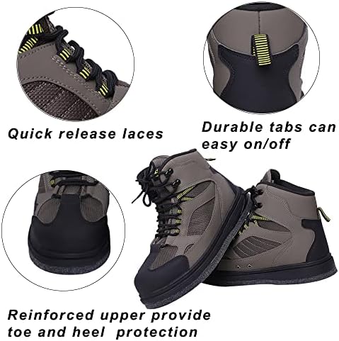 Kylebooker Men's Fishing Wading Boots Lightweight Anti-Slip Waders Shoes for Fly Fishing - Image 5