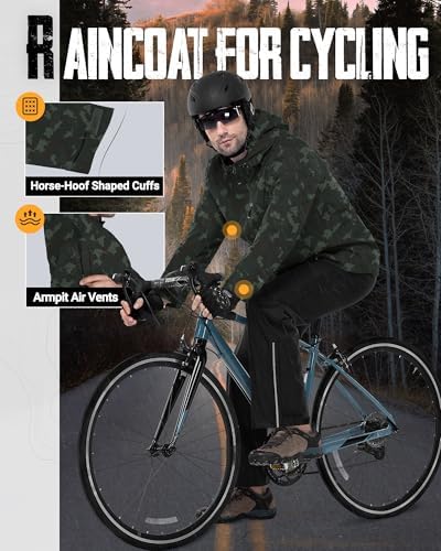 33,000ft Men's Packable Rain Jacket Waterproof Raincoat with Hood - Image 6