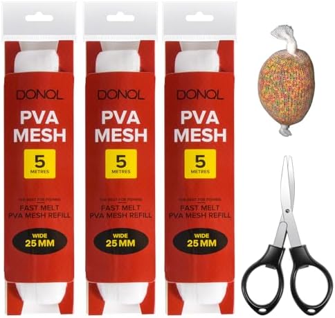 DONQL 5M PVA Mesh for Carp Fishing 3Pcs Fast Water Soluble Mesh Bait Bags by DONQL