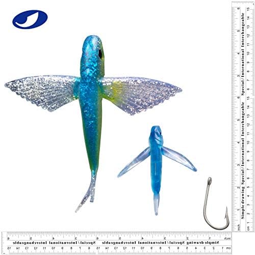 OCEAN CAT Flying Fish Fishing Trolling Lures Baits with Rigged Hook 9/0 for Marlin Tuna Mahi Dolphin Durado Wahoo Big Game Saltwater Fishing Tackle - Image 2