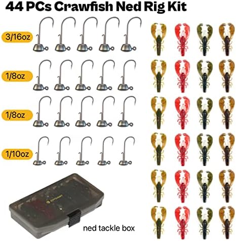Ned Rig Baits Kit,TRD Soft Plastic Worms or Crawfish for Bass Fishing - Image 4