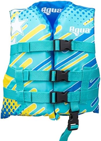 Aqua Oceans 7 Life Jacket for Kids - US Coast Guard Approved Life Vest for Infant, Child & Youth Boys and Girls, Open-Side PFD for Boating, Swimming & Water Sports by SwimSchoolConfidenceBuildingSystem