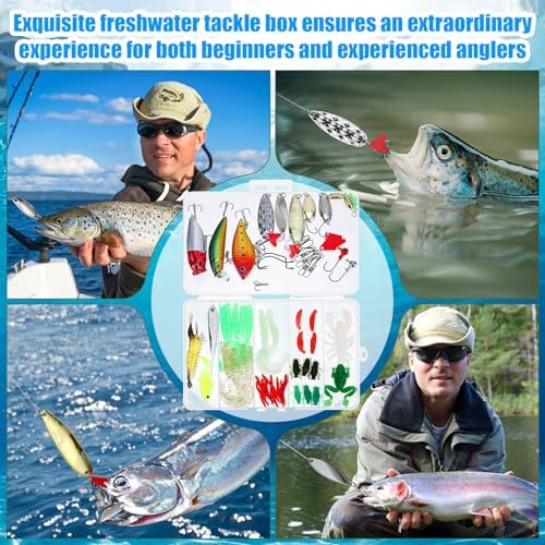Fishing Lures Kit with Tackle Box, Pliers, Fish Gripper, Saltwater Freshwater Gear Set for Bass Trout, Hooks Weights Bobbers Rigs Leaders - Image 6