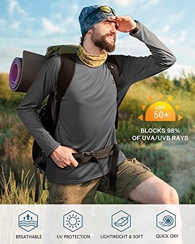 Roadbox Men's UPF 50+ UV Sun Protection Shirts, Long Sleeve Swim Rash Guard - Image 3