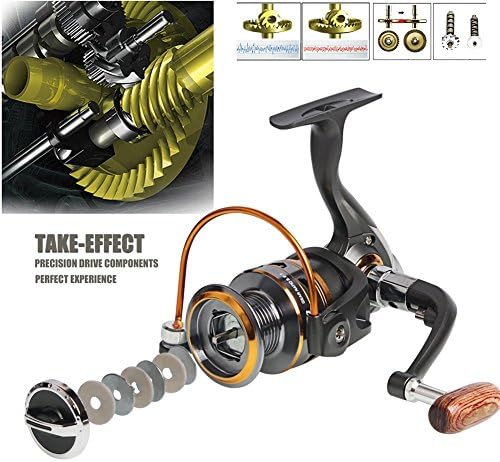 Sougayilang Spinning Fishing Reels with Left/Right Interchangeable Collapsible Wood Handle Powerful Metal Body 5.2:1/5.1:1 Gear Ratio Smooth 11BB for Inshore Boat Rock Freshwater Saltwater Fishing - Image 5
