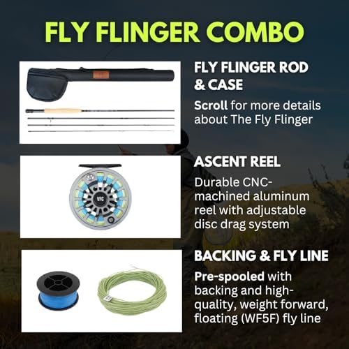 Ventures Fly Co. | Starter Packages | 23 Fly Fishing Accessories Complete Gear Combo | Perfect Beginner Kit | Includes Rod, Reel, Line, Flies, Leader, Tippet, Forceps, Nipper, Floatant & Net - Image 3