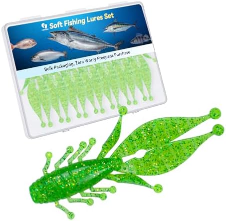 Clearance Bionics-Designed Durable Soft Plastic Fishing Lures Kit with Bonus Accessories, 3/4/5/6 Inch, 9-Type Lifelike Swimbaits in One Gear Set Included Tackle Box for Bass by JOYGb