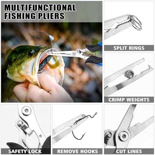 Fishing Gear Kit with Fishing Pliers, Fish Gripper & Hook Remover Blue - Image 5