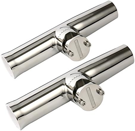 Amarine Made (2x) Stainless Tournament Style Clamp on Fishing Rod Holder for Rails 1" to 1-1/4" Rail Mount Rod Holder - Image 4