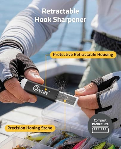 CVLIFE Fishing Pliers, Saltwater Hook Remover Kit, 7.5 Inch Aluminum Split Ring Pliers for Fishing with 17-4 PH Stainless Steel Jaws, Sheath, Tungsten Cutters Hook Sharpener & S-Carabiner - Image 4