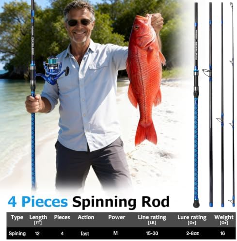 THKFISH 12FT Surf Spinning Fishing Rod Carbon Travel Surf Rod - Image 3
