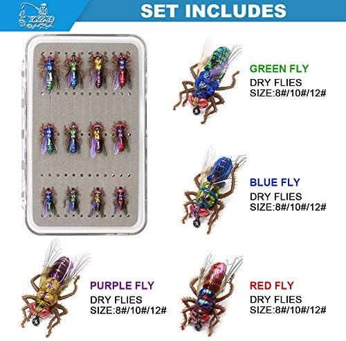 YZD Fly Fishing Flies Realistic Dry Wet Nymph Trout Flies Hand Tie Lures Kits 12/26/48 Pcs… - Image 2