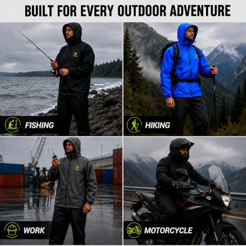 TIDEWE Rain Suit for Men, Waterproof Lightweight 2-Piece Rain Gear - Image 6
